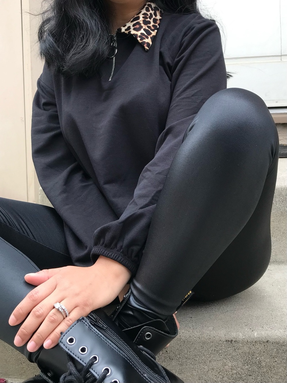 Cheetah Collared Long Sleeve